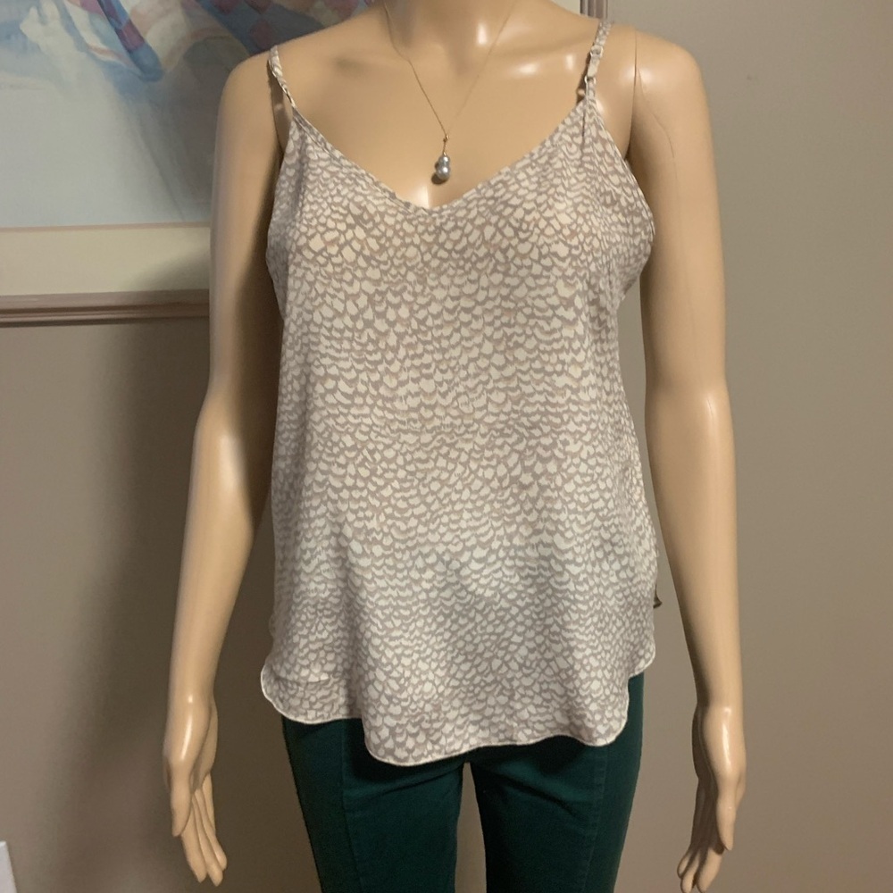 100% Silk Wilfred Camisole Peach/Cream/Taupe Colours Size Medium